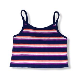 Urban Outfitters Retro Striped Ribbed Cami Crop Top